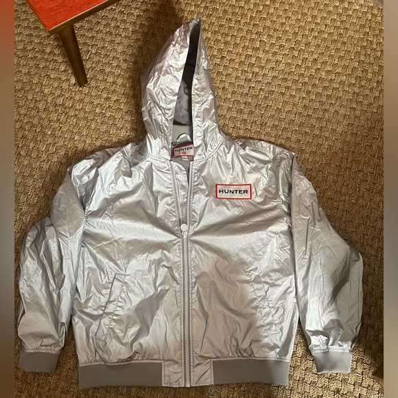 🩷Men's Hooded Zip-Up Windbreaker Jacket Hunter for Target Silver Size Large - Picture 2 of 5